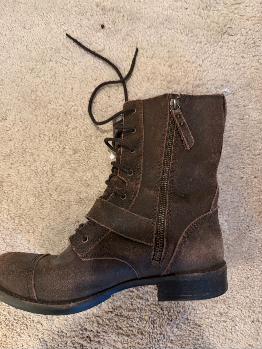 UGG Marela Dark Brown Lace Up Buckle Moto Combat Boots Women’s 8 - Picture 5 of 9